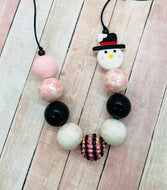 Blushing Snowman Necklace