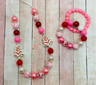Pink Christmas Cakes Bitty Necklace