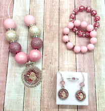 Load image into Gallery viewer, Vintage Pink Santa Necklace
