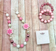 Pink Snowflake Bitty Necklace