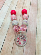 Pink Snowman Necklace