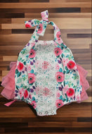 Floral Onesie With Ruffles