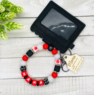 Red/Black Cow Mama Keychain Wristlet