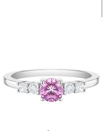 Sterling Silver Pink Round CZ Ring