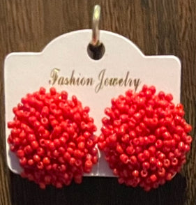 Seed Bead Pom Studs