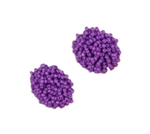 Seed Bead Pom Studs