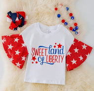 Sweet Land of Liberty Top W/Bell Sleeves