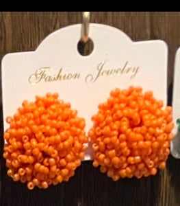 Seed Bead Pom Studs