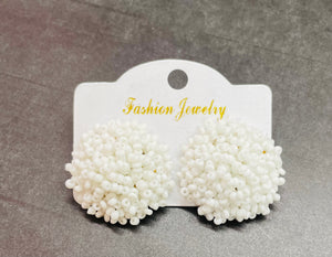 Seed Bead Pom Studs