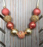 Red & Gold Holiday Necklace