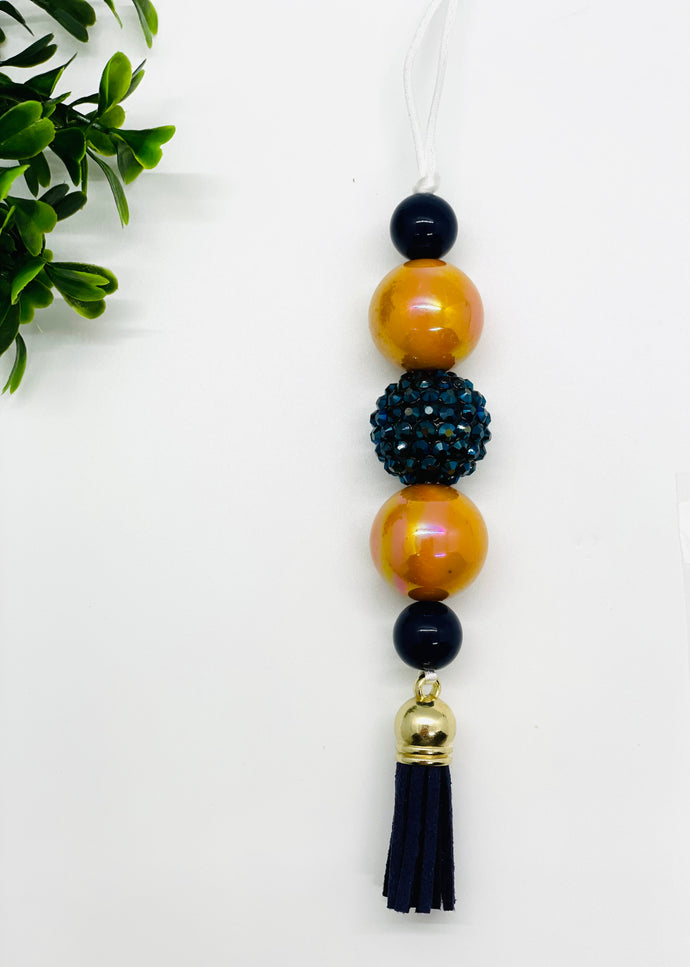 Mustard & Navy Lanyard Necklace