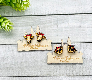 Wooden Farm Animal Stud Earrings