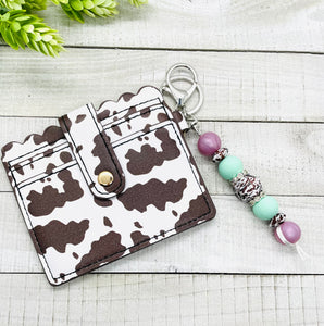 Lilac/Brown Cow Keychain